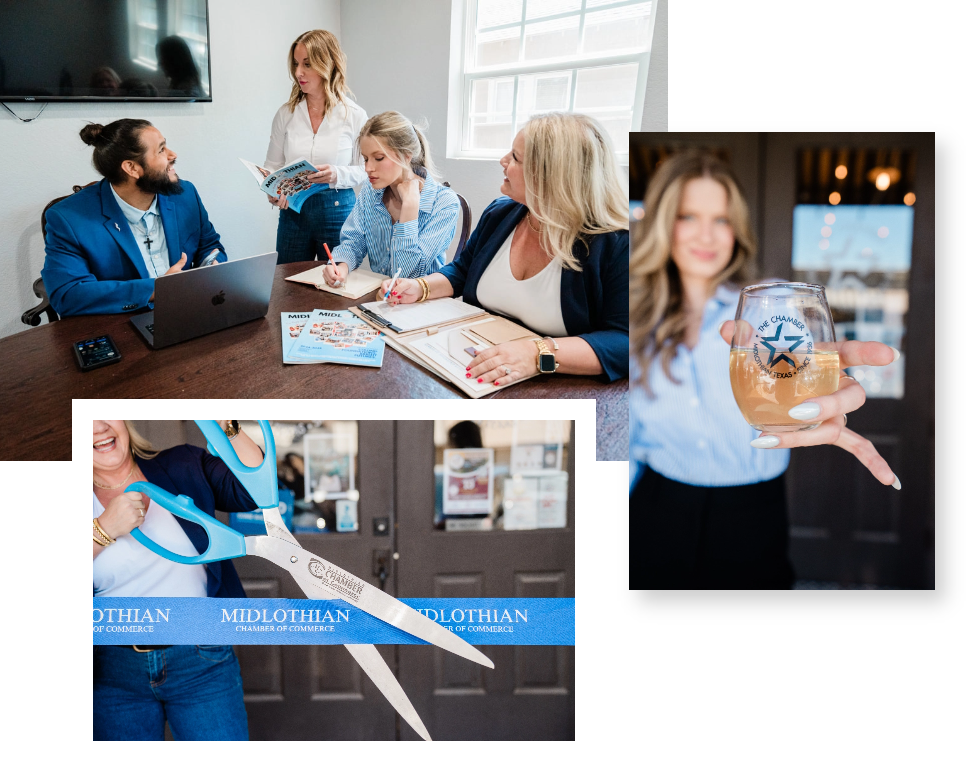 Midlothian Chamber of Commerce staff meeting and ribbon cutting