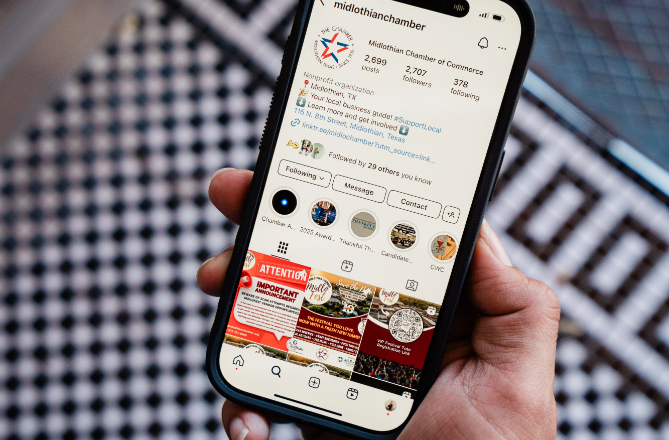 Midlothian Chamber of Commerce mobile Instagram profile