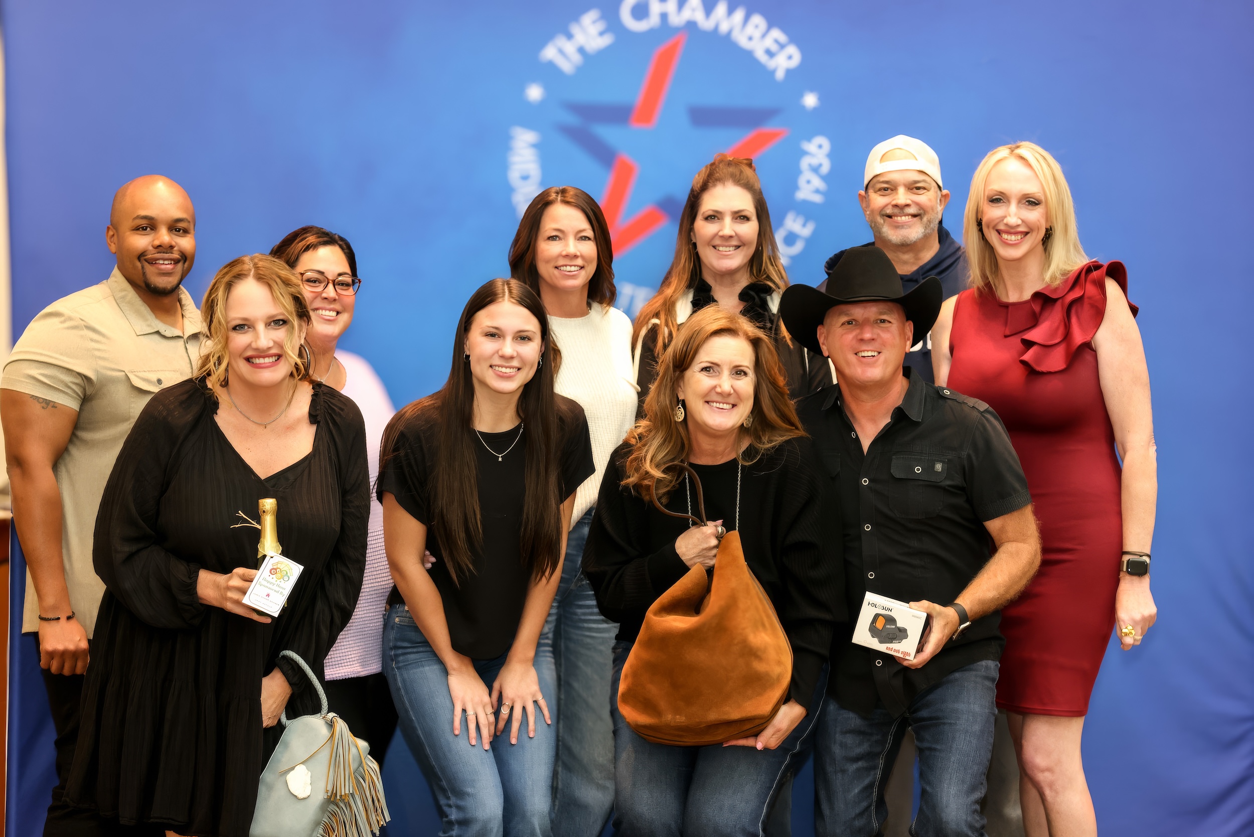 Group of people posing at Chamber Bingo Night