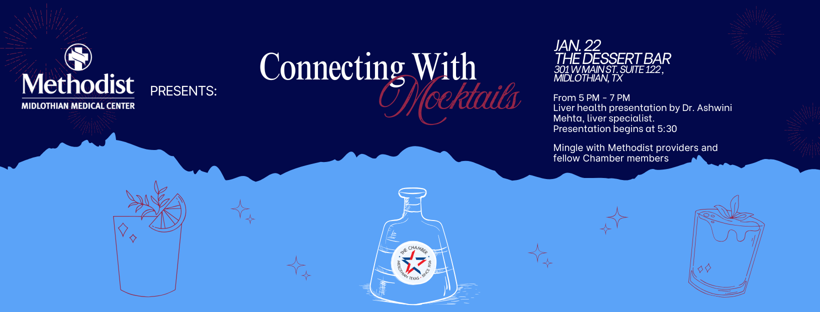 Connecting with Mocktails Methodist Midlothian Medical Center