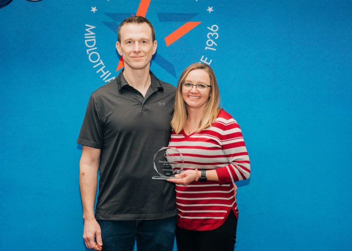 Scooter's Coffee receiving Friendliest Business award